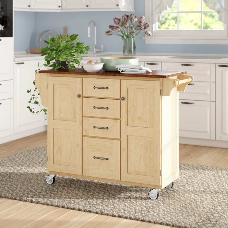 Red Barrel Studio® Littrell 48'' Solid Wood Kitchen Island and Locking